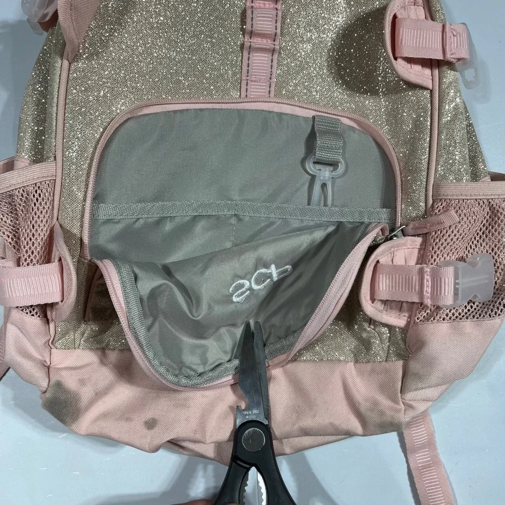 Pottery Barn Kids Mackenzie Pink Glitter Backpack Monogrammed  Preppy Large